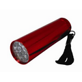 Flashlight -Smooth Aluminum - 9 LED - 3-1/2" - Red